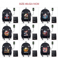 Undertale game USB charging laptop backpack school bag