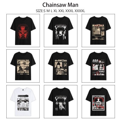 Chainsaw Man anime summer short sleeve cotton t-shirts