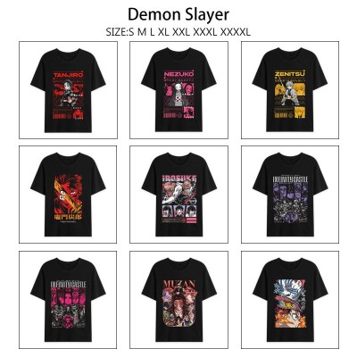 Demon Slayer anime summer short sleeve cotton t-shirts