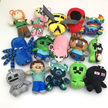 9-15cm Minecraft plush dolls set(15pcs a set)