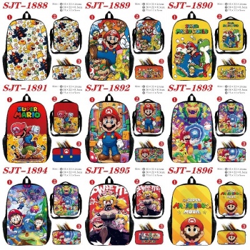 Super Mario anime nylon backpack bag shoulder pencil case