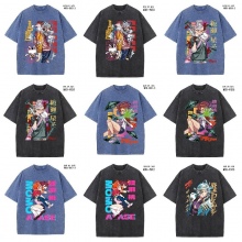 Dandadan anime short sleeve wash water worn-out co...