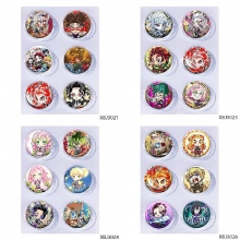 25mm Demon Slayer Mini Capsule Badge Brooch Beans 6pcs