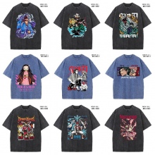 Demon Slayer anime short sleeve wash water worn-ou...