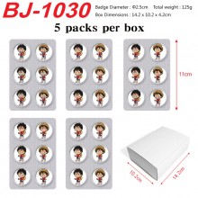 5packs/box One Piece Mini Capsule Badge Brooch Bea...