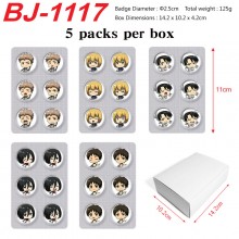 5packs/box Attack on Titan Mini Capsule Badge Brooch Beans