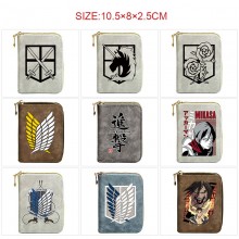 Attack on Titan Zipper Short Wallet Card Holder Pack