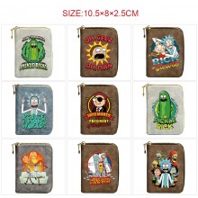 Rick and Morty Zipper Short Wallet Card Holder Pack