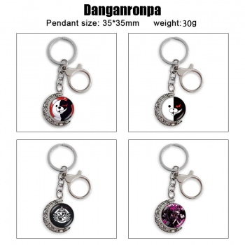 Dangan Ronpa Two-sided Rotatable Round Crystal Key Chain Ring