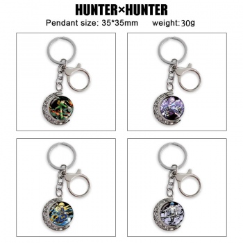 Hunter x Hunter Two-sided Rotatable Round Crystal Key Chain Ring