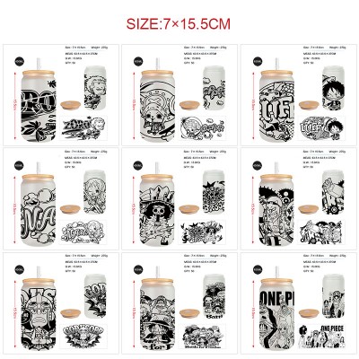 One Piece anime frosted glass cups 350ml/450ml