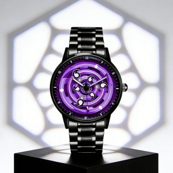 Naruto Sharingan anime Stainless Steel Sports Movement Watch