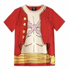One Piece Character Designs Short Sleeve Printed T...