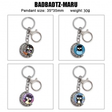 Badtz-Maru Two-sided Rotatable Round Crystal Key Chain Ring
