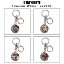 Death Note Two-sided Rotatable Round Crystal Key Chain Ring