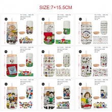 Snoopy anime frosted glass cups 350ml/450ml