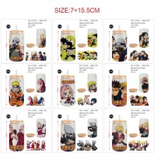 Naruto anime frosted glass cups 350ml/450ml