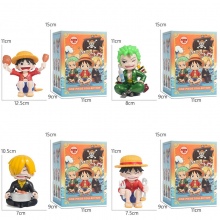 11cm One Piece Luffy Zoro ACe eating anime figure