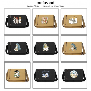 Mofusand Shark Cat retro canvas messenger crossbody shoulder bags