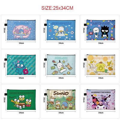 Sanrio Melody kitty Cinnamoroll Kuromi A4 file folder documents bag