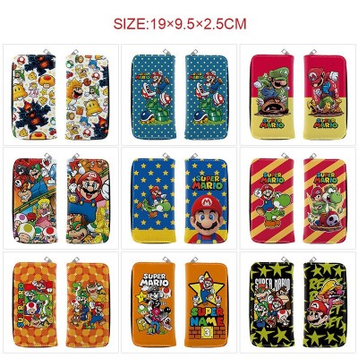 Super Mario anime long zipper wallet purse