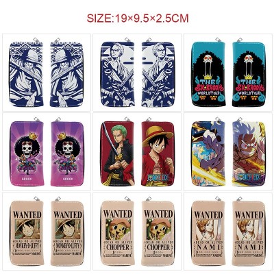One Piece anime long zipper wallet purse