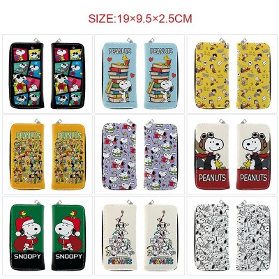 Snoopy anime long zipper wallet purse