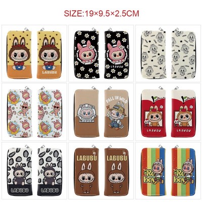 Labubu anime long zipper wallet purse