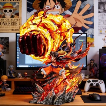 35cm One Piece LZ Karmic Fire Luffy Gear 3 figure(can lightable)