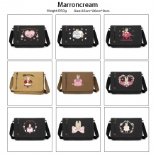 Marroncream anime retro canvas messenger crossbody shoulder bags
