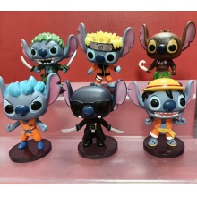 6pcs/set 9cm Naruto Luffy Zoro Goku cos Stitch fig...