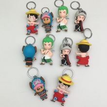 One Piece anime figure doll key chains(10pcs a set...