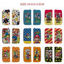 Super Mario anime long zipper wallet purse