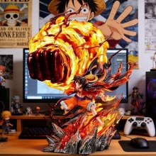 35cm One Piece LZ Karmic Fire Luffy Gear 3 figure(can lightable)